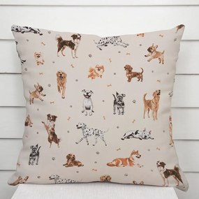 Biante Bavlnená obliečka na vankúš Sandra SA-620 Psí kamaráti na krémovom 70 x 90 cm