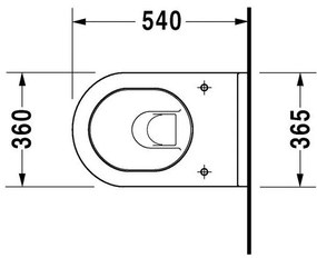 DURAVIT Starck 3 závesné WC s hlbokým splachovaním, 360 mm x 540 mm, 2225090000