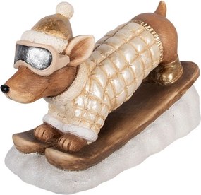 Dekorácia jazvečík v lyžiarskom obleku Dachshund - 50*23*29 cm