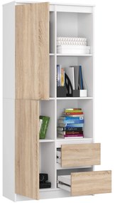 Skriňa Rexa 80 cm biela/dub sonoma