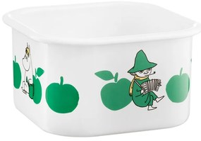 Dóza s vrchnákom Moomin Joyful Apples 1,5l, smalt / bielo-zelená