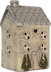 Béžový keramický domček na čajovú sviečku Lamont - 9*8*15 cm