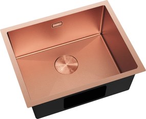 Mexen Trixo, 1-komorový nerezový drez 540 x 440 mm, medená matná, vzor voština, 6414541000-65HC