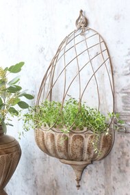 Mocca antik kvetináč na stenu - 34 * 18 * 65 cm