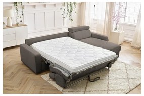 Sivo-hnedá menčestrová rozkladacia rohová pohovka (variabilná) Monaco – Bobochic Paris