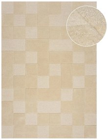 Béžový ručne tkaný vlnený koberec 240x340 cm Checkerboard – Flair Rugs