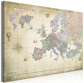 Artgeist Obraz - Map of Europe (1 Part) Wide Veľkosť: 60x40, Verzia: Standard