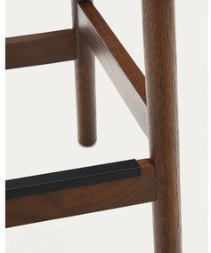 Hnedé/v prírodnej farbe barové stoličky v súprave 2 ks z dubového dreva (výška sedadla 66 cm) Yalia – Kave Home