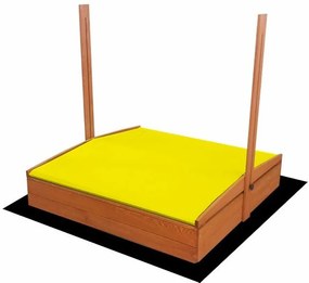 Sun Active Drevené pieskovisko so strieškou Slim, žlté - 120 cm