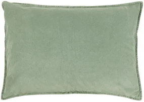 Zelený zamatový povlak na vankúš MISTY JADE 72x52 cm