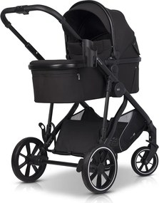 Súrodenecký kočík EasyGo Duoflex Ebony Black, 2 športové časti , 2 hlboké vaničky