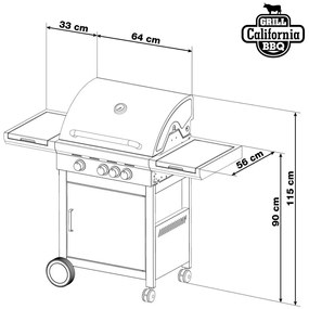 G21 California BBQ Premium line plynový gril 4horáky + regulátor tlaku zdarma