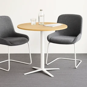 Konferenčný stolík AURA, priemer 80 cm, biela podnož, biela