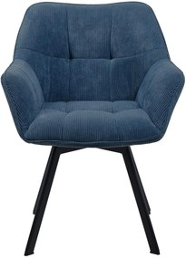 Jedálenská stolička Jordi Cord - modrá