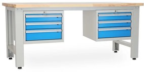 Dielenský stôl Solid OAK-33, 210 cm, 2 závesné boxy, dub