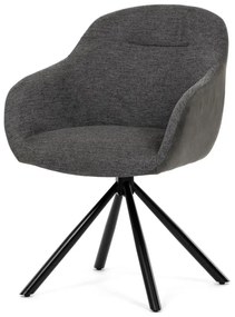 Židle jídelní DCH-Y1143 GREY2 šedá / tmavě šedá látka v dekoru vintage kůže, otočná