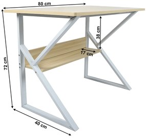 Písací stolík Torcor 80 (dub prírodný + biela). Vlastná spoľahlivá doprava až k Vám domov. 1020852