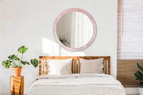 Okrúhle ozdobné zrkadlo na stenu Ružový kameň fi 90 cm
