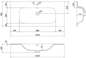 Mexen Rivel, kúpeľňová skrinka 100 cm s umývadlom Vela, 1 zásuvka, drážkovaná, sivá matná/biela, 91A20-10047-1-BF62-W23M01