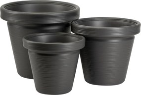 PLASTOVÝ KVETINÁČ SRTIA RIFLO 39X34 CM ANTRACITOVÁ