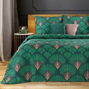 Zeleno ružové ornamentálne posteľné obliečky bavlnený satén