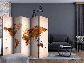 Paraván - World in brown shades II [Room Dividers] Veľkosť: 225x172, Verzia: Obojstranný