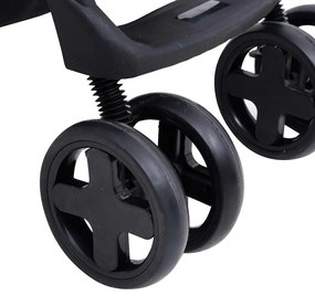 3-v-1 detský kočík tmavosivý a čierny oceľový