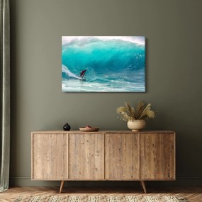 Obraz surferov vo vlnách (90x60 cm)