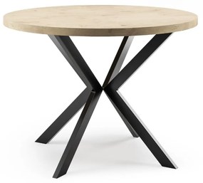 Okrúhly rozkladací jedálensky stôl MARION 100 - 176 cm dub lefkas Farba nôh: Čierna
