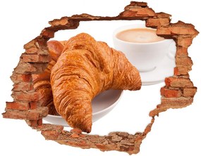 Fototapeta diera na stenu 3D Croissanty a káva nd-c-71215750