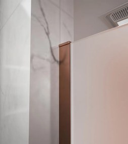 Erga Paris, sprchová zástena Walk-In 70x200 cm, 8mm sklo námraza, medený matný profil, ERG-V02-PARIS-070x200-FR-CO