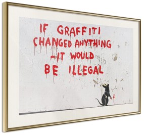 Artgeist Plagát - Quotes Graffiti [Poster] Veľkosť: 45x30, Verzia: Zlatý rám s passe-partout