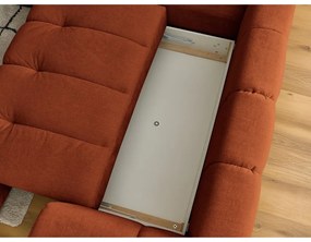 Rozkladacia/s úložným priestorom rohová pohovka v tehlovej farbe (ľavý roh/do L) Fuji – Bobochic Paris