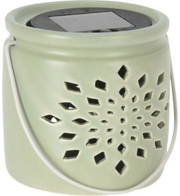 ,Solárny lampáš Darena zelená, 9,2 x 9 x 11 cm, porcelán