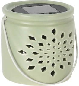 ,Solárny lampáš Darena zelená, 9,2 x 9 x 11 cm, porcelán
