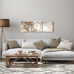 Obraz - Mramor (s hodinami) (90x30 cm)