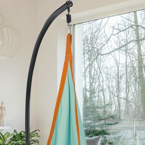 Tempo Kondela Závesné hojdacie kreslo, modrá/oranžová, SIESTA TYP 1