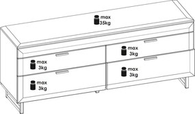 TV skrinka Romy, šedá/dub