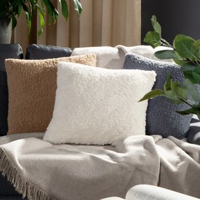 CHLPATÁ DEKORAČNÁ OBLIEČKA NA VANKÚŠ BUKLA03 45X45 CM ČIERNA