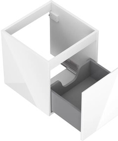 Mexen Orio, kúpeľňová skrinka 45 cm, 1 zásuvka, biela lesklá, 91A10-04547-1-BF00