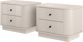 Sada nočných stolíkov Vespera 56 cm na sokli - kašmírová / čierna