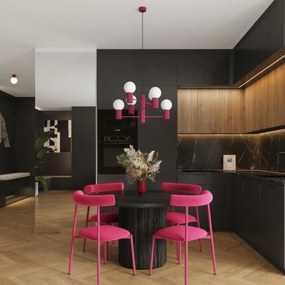 Luster Halo, 6x biele sklenené tienidlo, bo