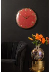 Dizajnové nástenné hodiny Karlsson 6017RD červené,priemer 40 cm