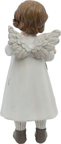 Biely anjelik s bábikou - 6 * 5 * 14 cm
