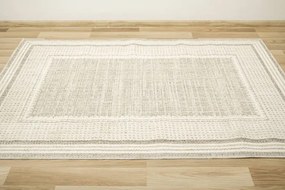 Koberec Cotton C117 rám, krémový / sivý