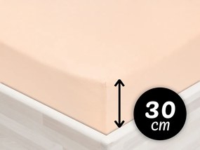 Jersey napínacie prestieradlo na vysoký matrac JR-021 Púdrové 160 x 200 - výška 30 cm