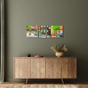 Obraz - Detské mestečko (s hodinami) (90x30 cm)
