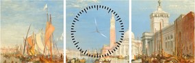 Obraz - Joseph Mallord William Turner, Venice the Dogana and San Giorgio Maggiore, reprodukcia (s hodinami) (90x30 cm)