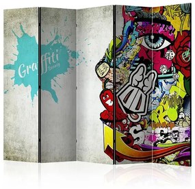 Paraván - Graffiti Beauty [Room Dividers] Veľkosť: 225x172, Verzia: Akustický