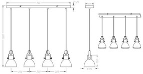 Trio - Luster na lanku GINELLI 4xE14/28W/230V